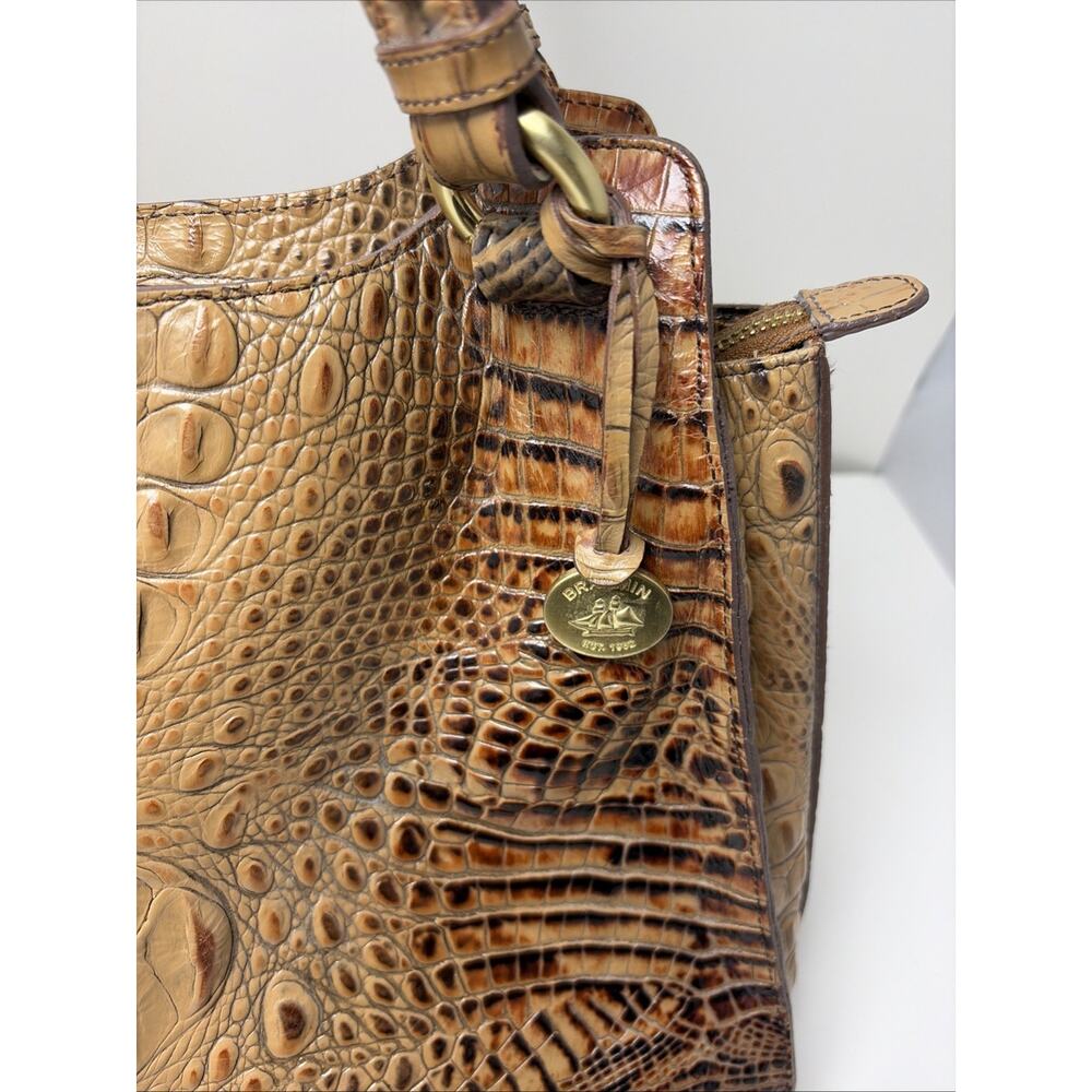 BRAHMIN Melbourne Esme Shoulder Bag Toasted Almond. Tan Brown Double Strap - Picture 3 of 10